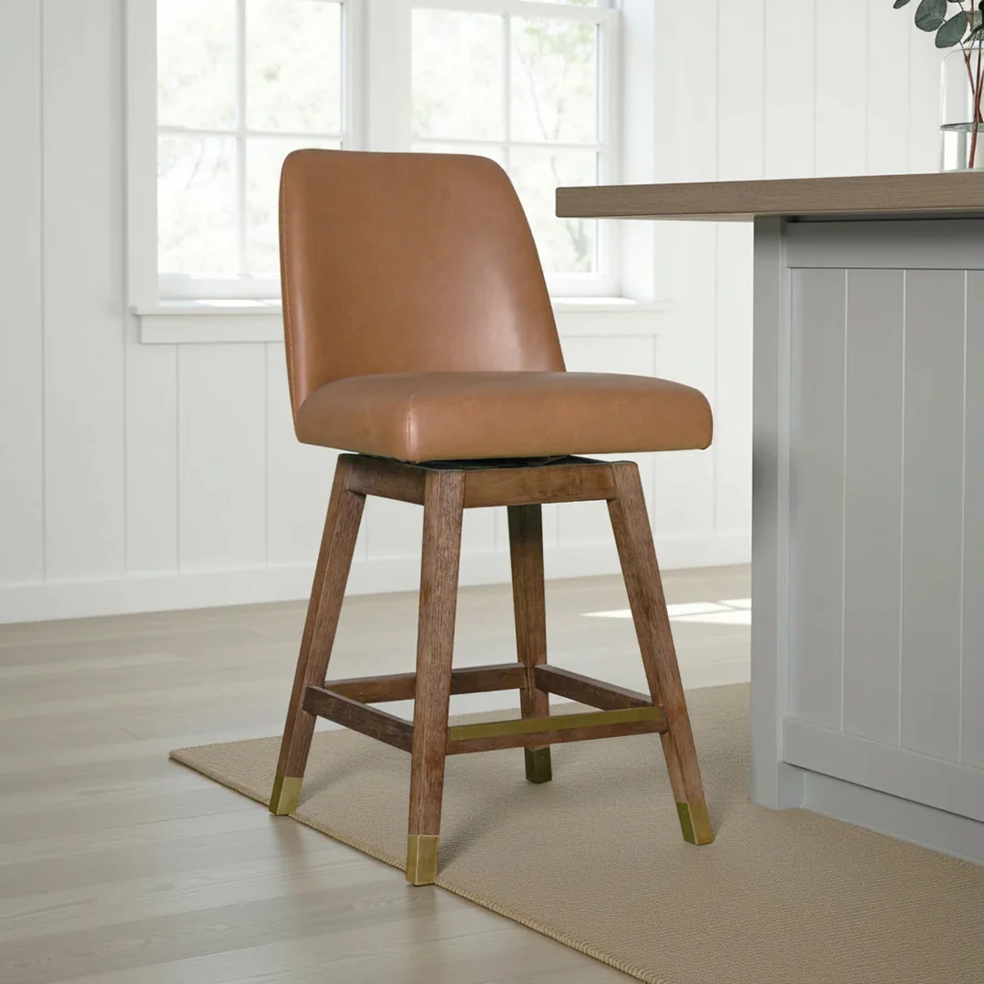Amelia Upholstered Swivel Stool - Image 12