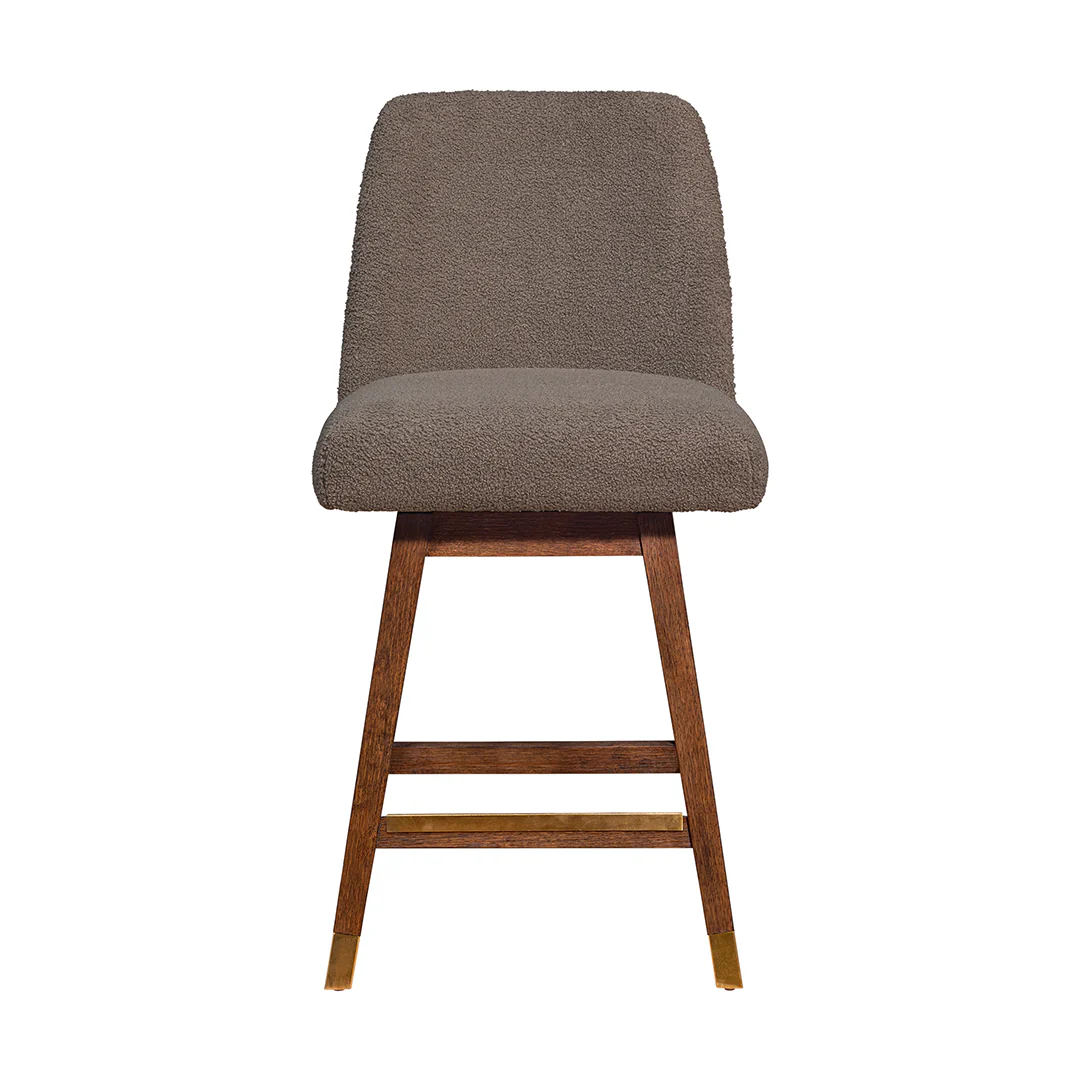 Amelia Upholstered Swivel Stool - Brown - Image 3