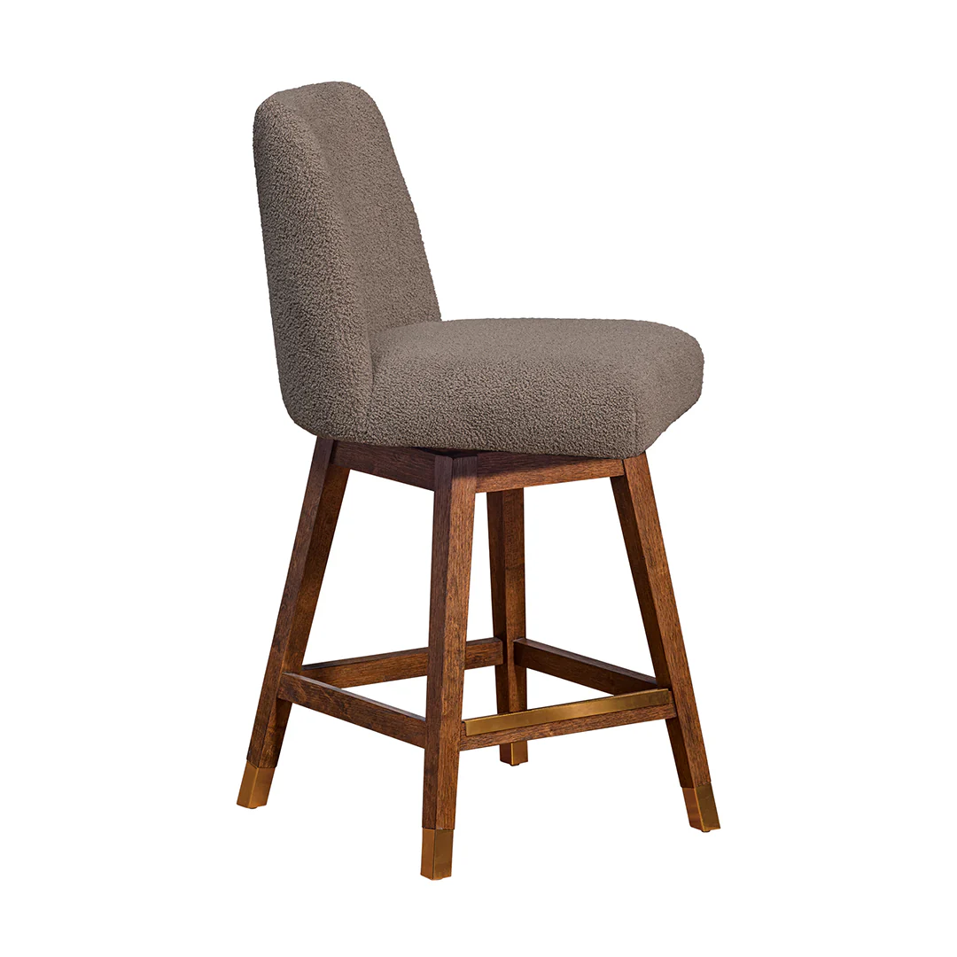 Amelia Upholstered Swivel Stool - Brown - Image 4
