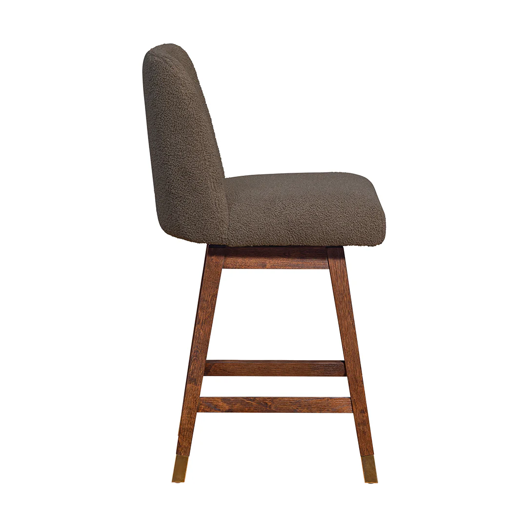 Amelia Upholstered Swivel Stool - Brown - Image 5