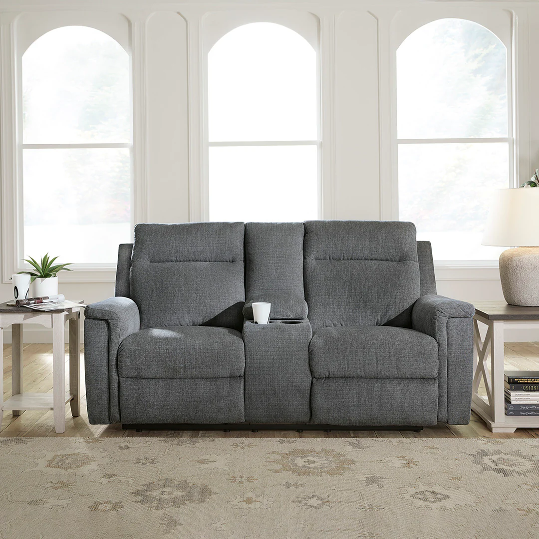 Barnsana Power Reclining Loveseat with Console - Image 2