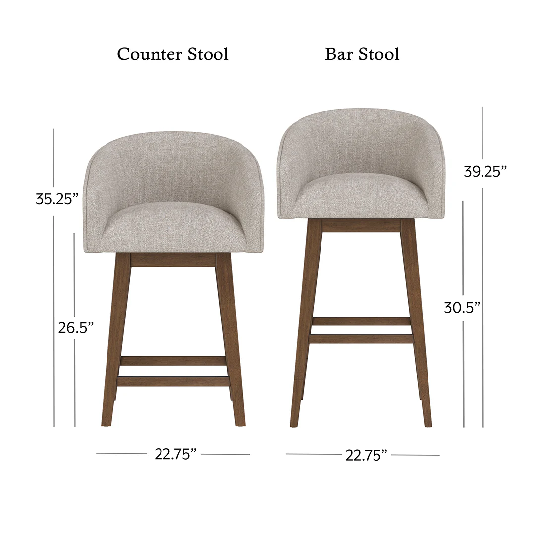 Barrel Bar Stool - Beige - Image 13