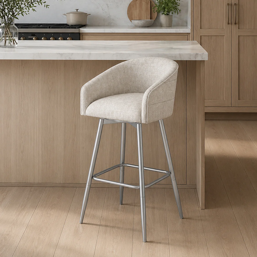 Barrel Bar Stool - Beige - Image 21