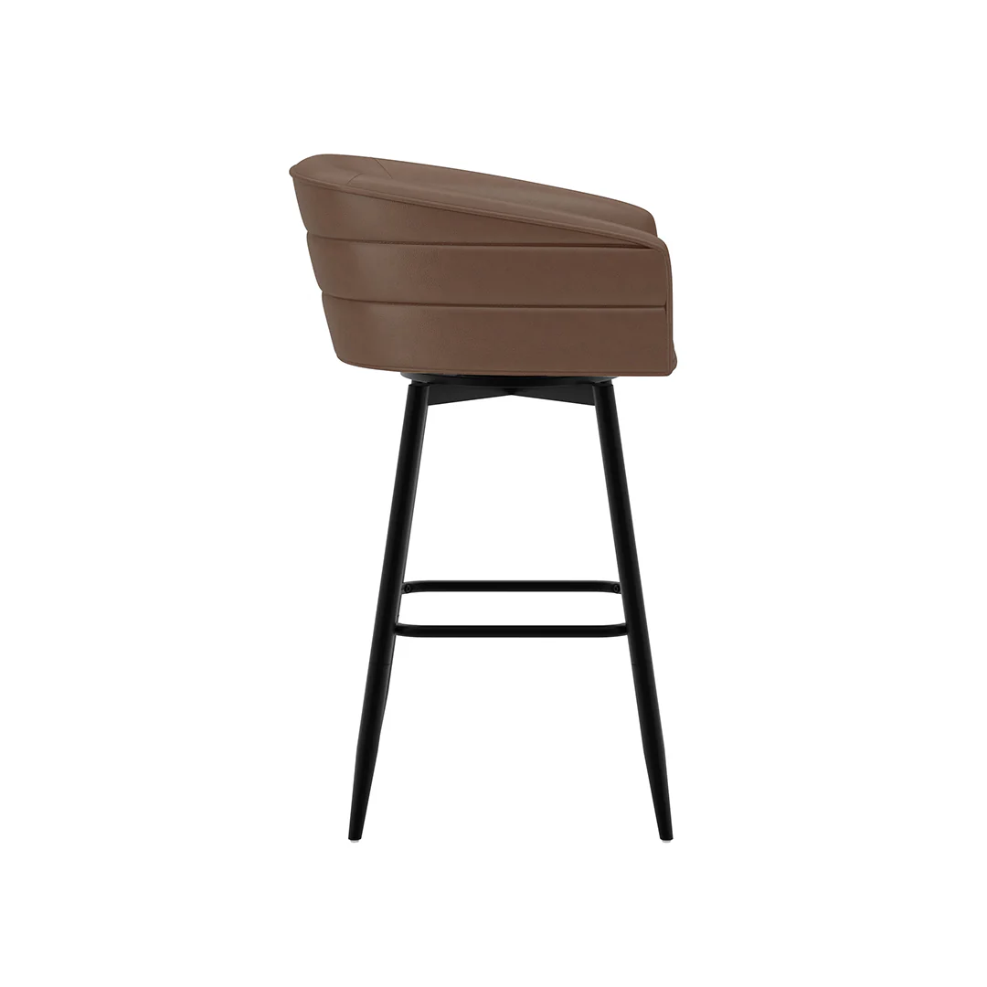 Barrel Bar Stool - Brown - Image 12