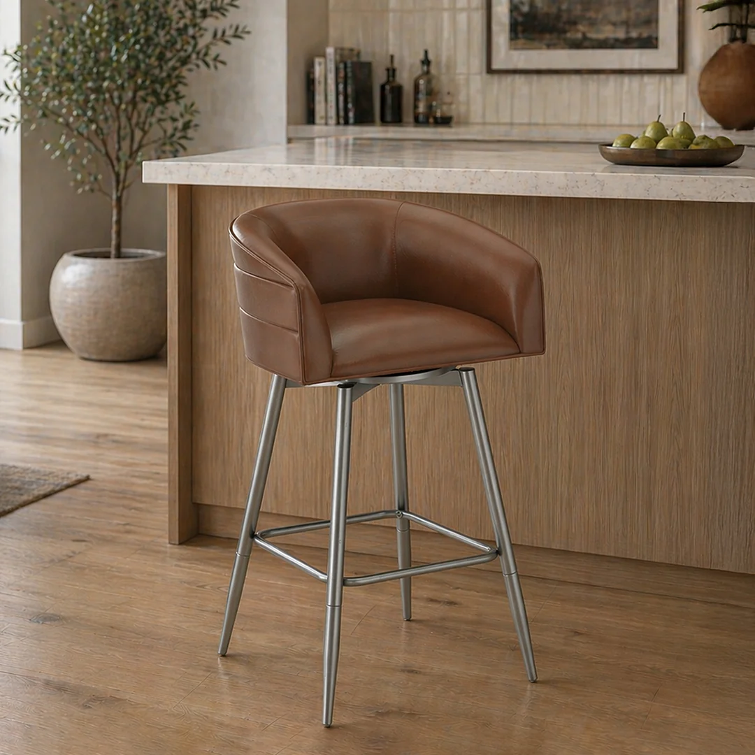 Barrel Bar Stool - Brown - Image 21