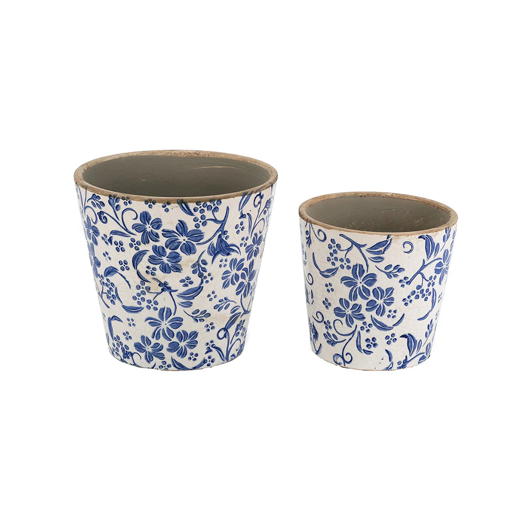 Blue & White Planters (Set of 2) - Image 2