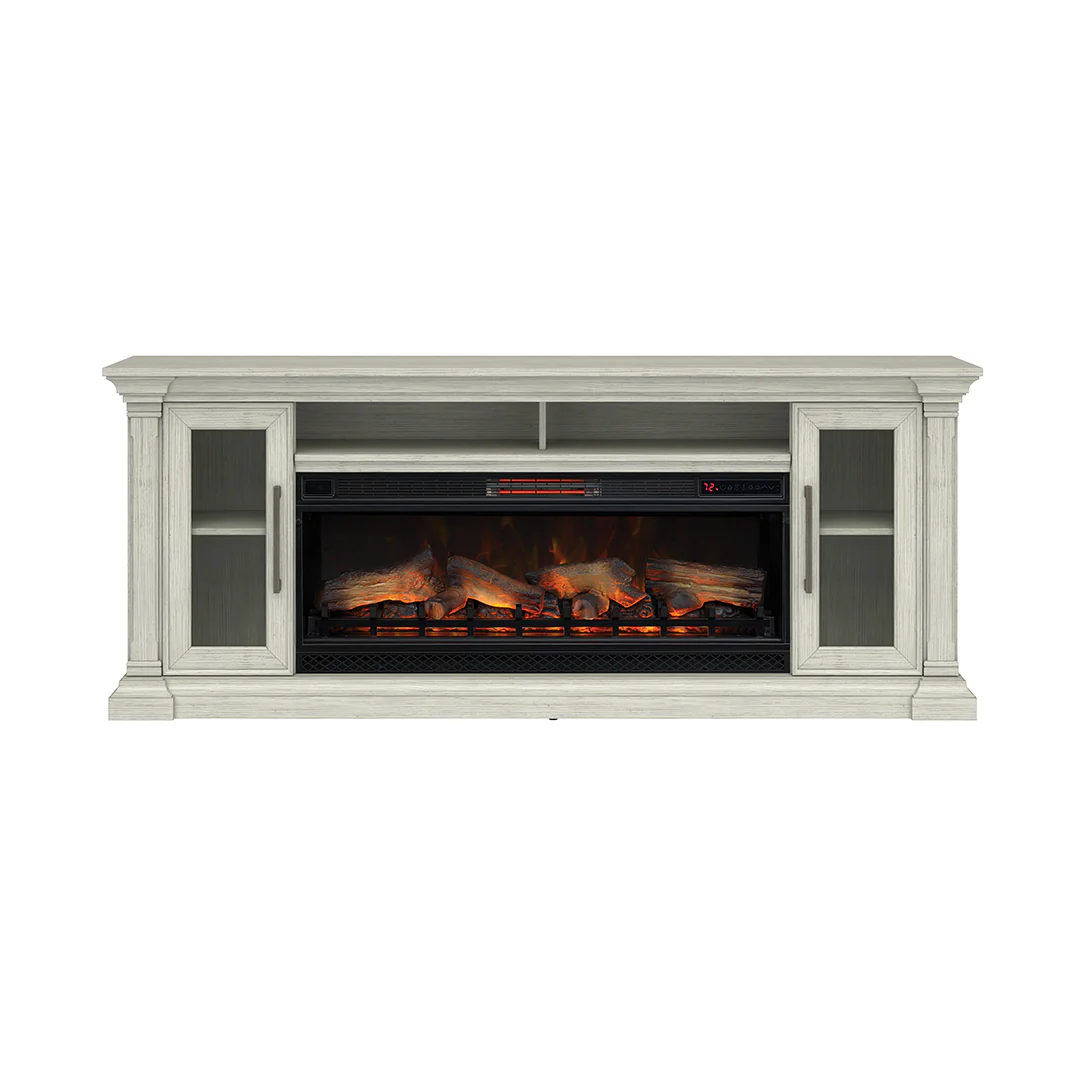 Christopher Media Mantel with Fireplace - 74 Inches - Image 3