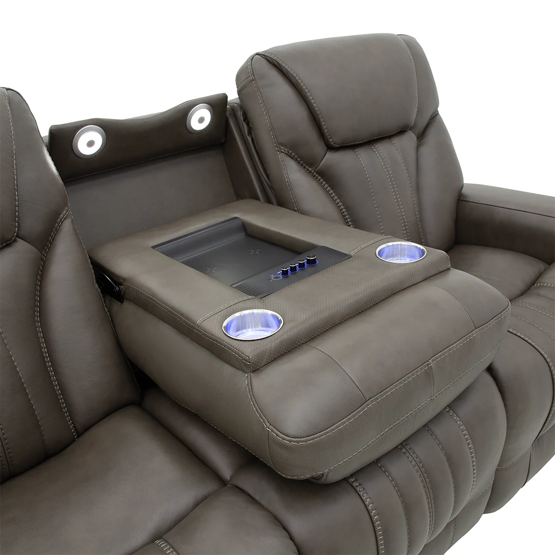 Clark Zero-G Home Theater Leather Sofa - Image 8