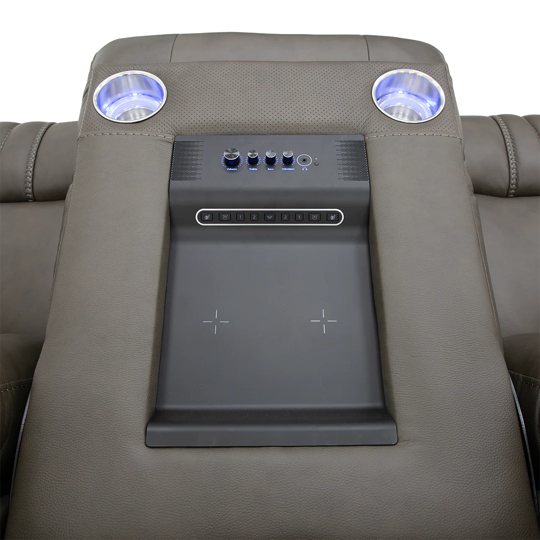 Clark Zero-G Home Theater Leather Sofa - Image 9
