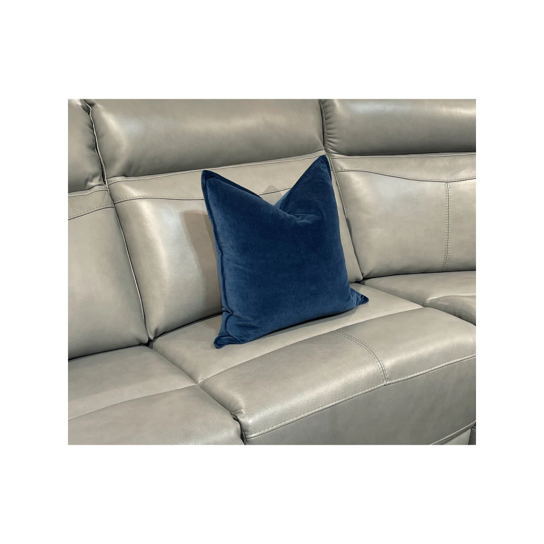 Cotton Velvet Pillow - Blue - Image 3