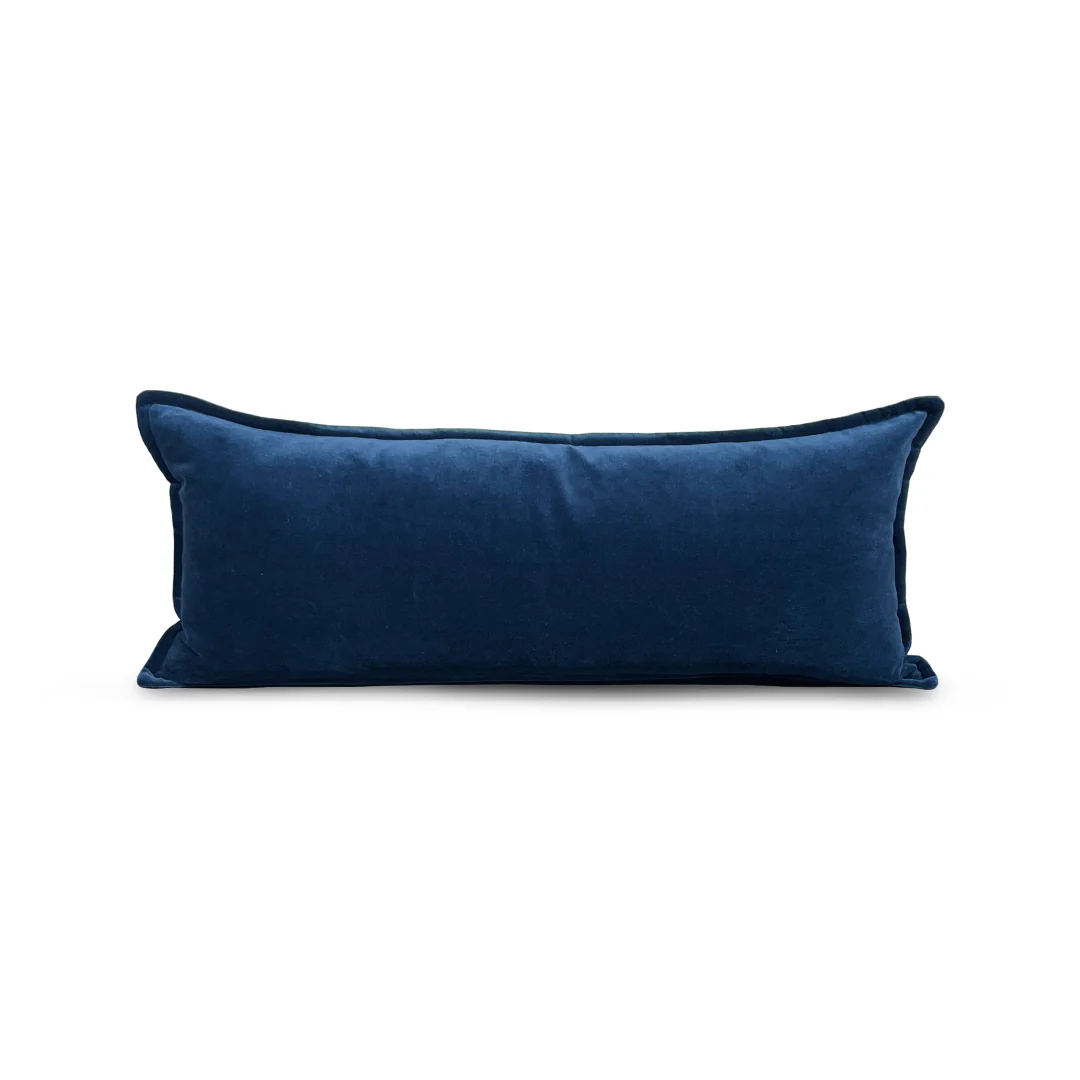 Cotton Velvet Pillow - Blue - Image 4