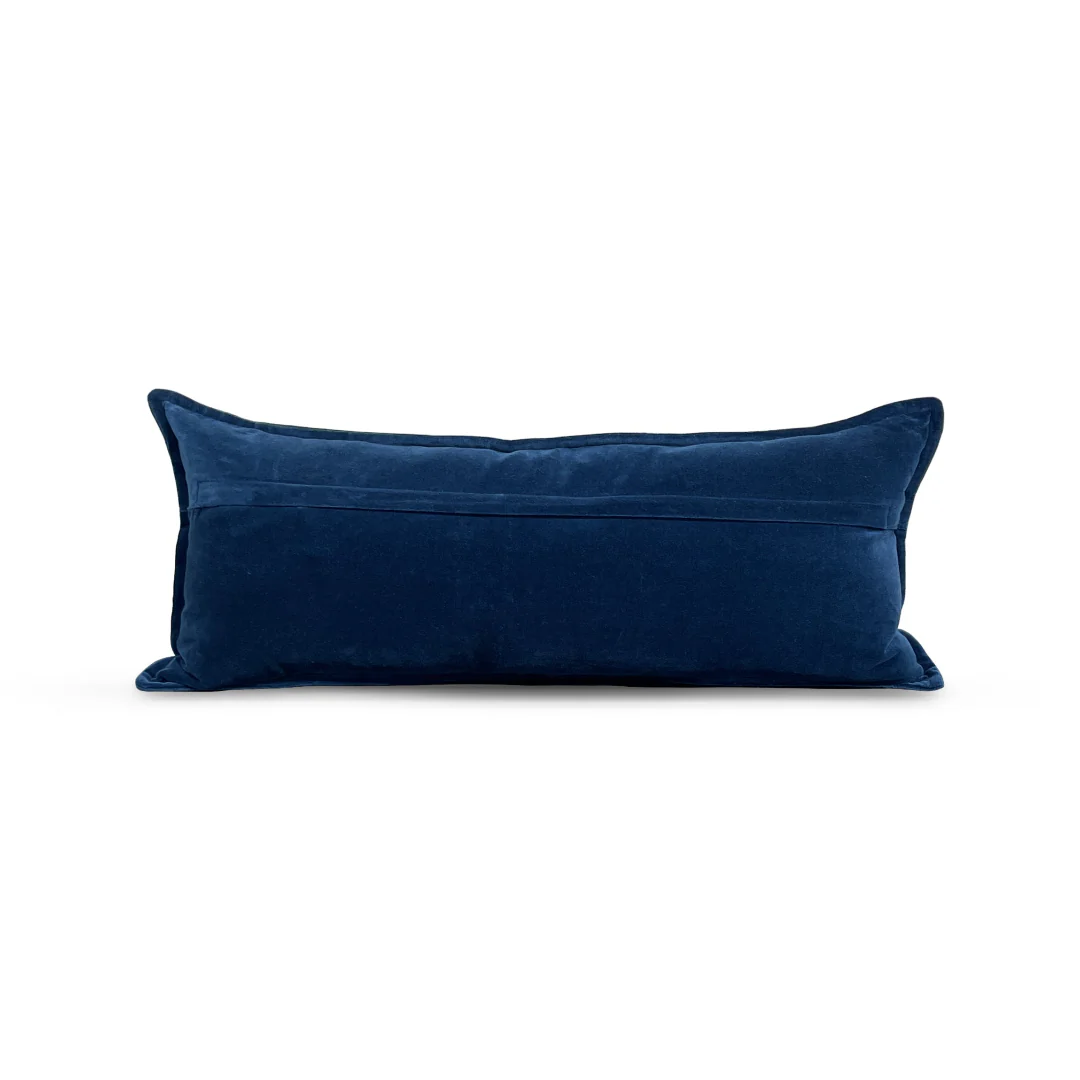 Cotton Velvet Pillow - Blue - Image 5