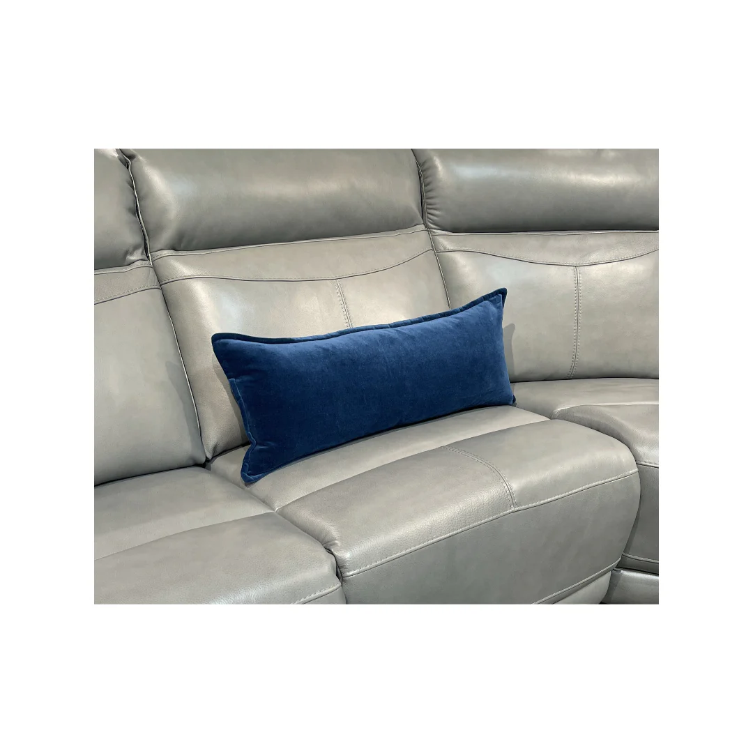 Cotton Velvet Pillow - Blue - Image 6