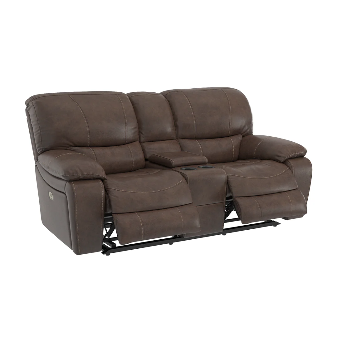 Dylan Leather Power Loveseat with Console - Image 4