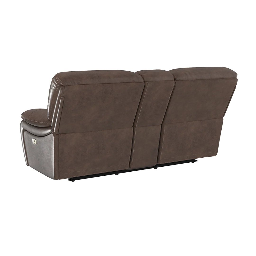 Dylan Leather Power Loveseat with Console - Image 7