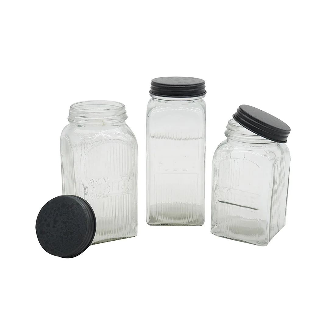 Glass Kitchen Canisters (Set of 3)