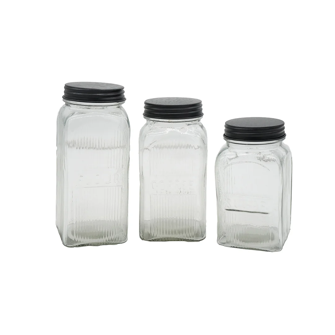 Glass Kitchen Canisters (Set of 3) - Image 2
