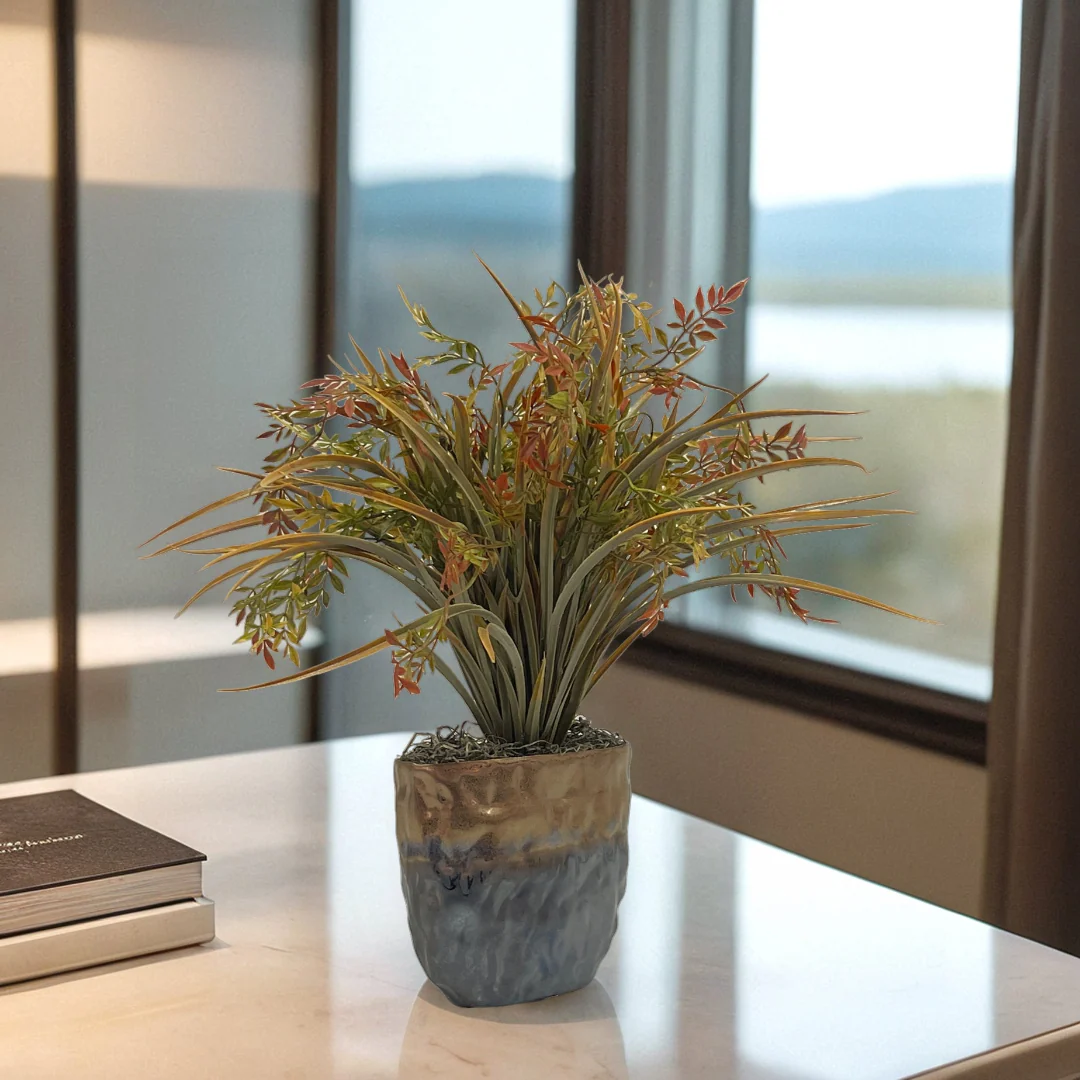 Grass in Metal Planter - Image 3