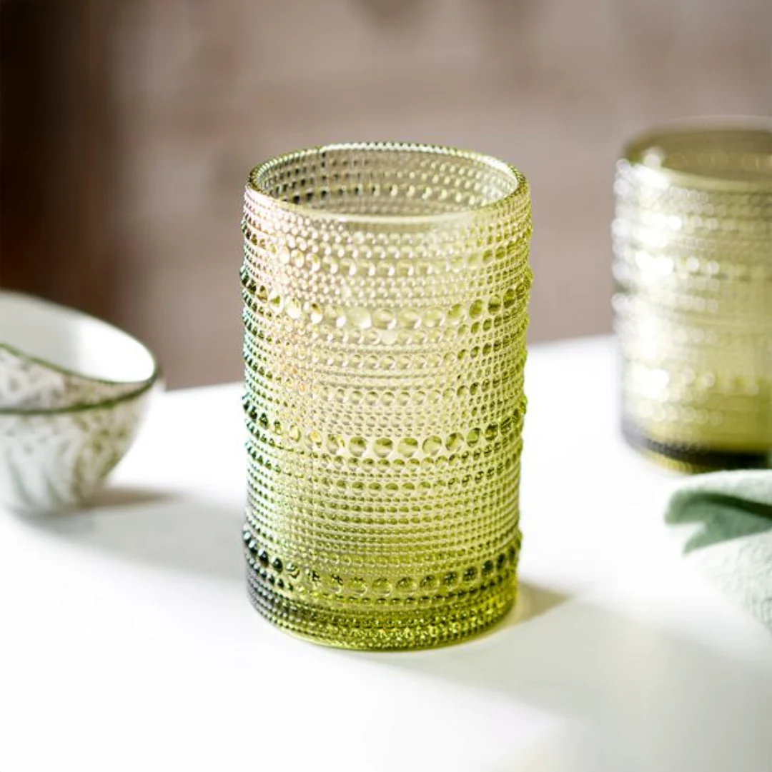 Green Beaded Highball Glass - Image 2