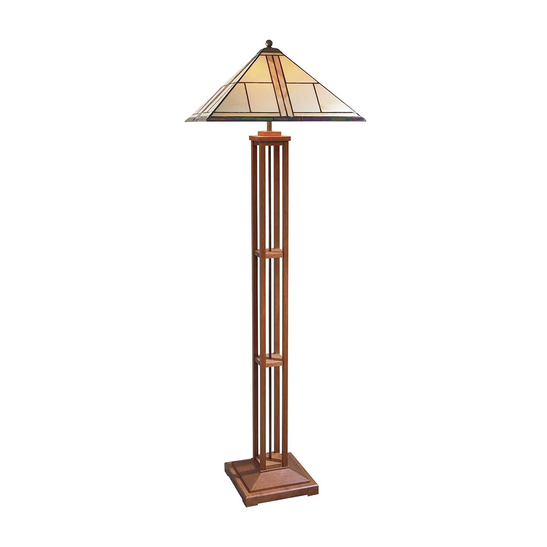 Harvey Ellis Floor Lamp with Art Glass Shade