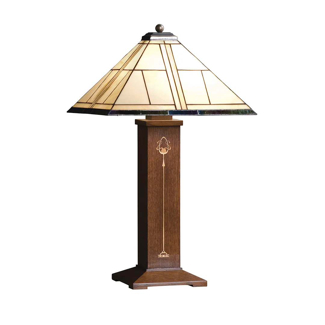Harvey Ellis Table Lamp with Art Glass Shade