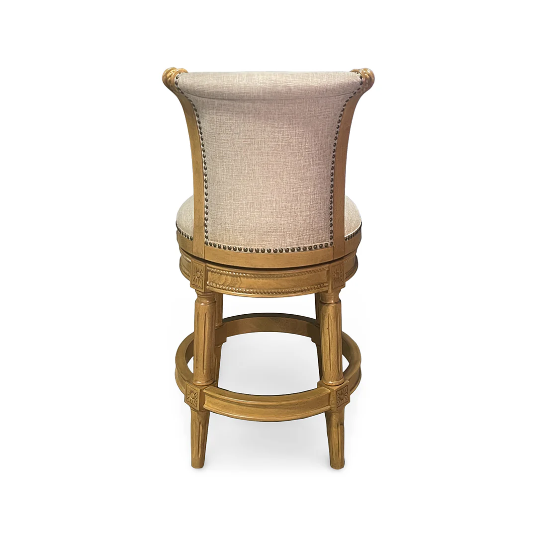 Henry Upholstered Swivel Stool - Beige - Image 6