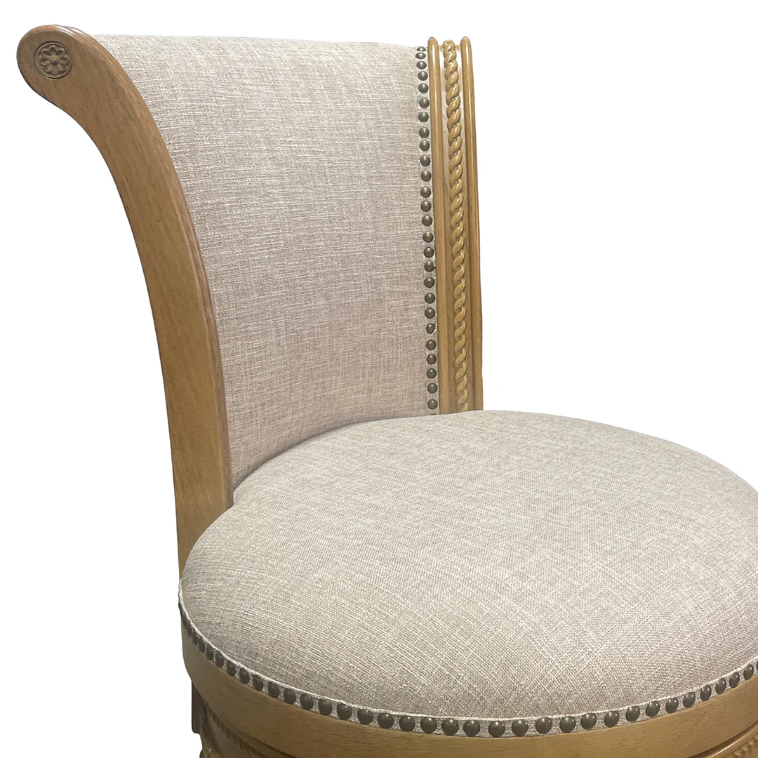 Henry Upholstered Swivel Stool - Beige - Image 7