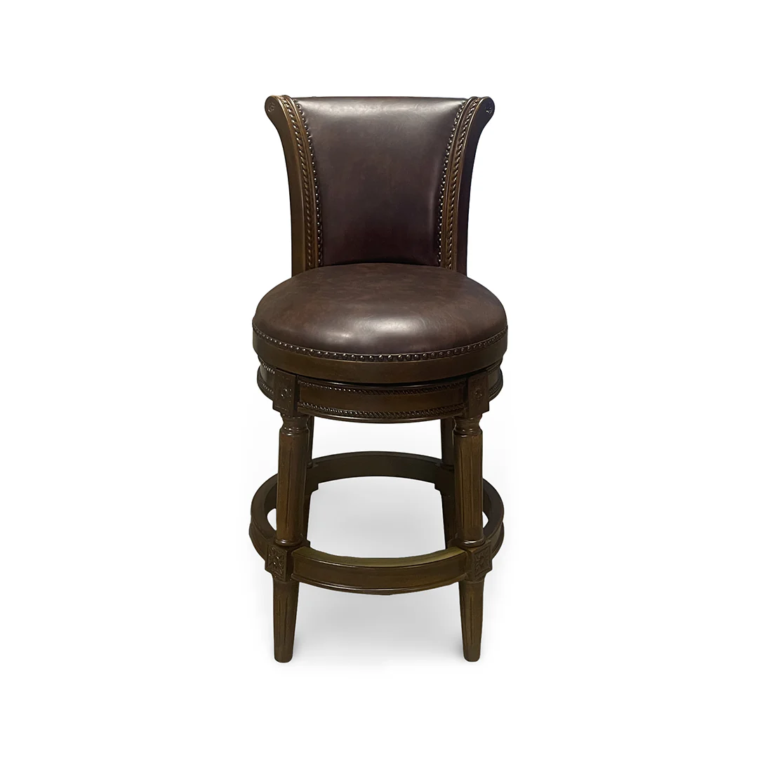 Henry Upholstered Swivel Stool - Brown - Image 3
