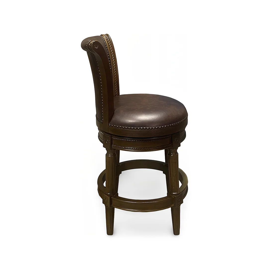 Henry Upholstered Swivel Stool - Brown - Image 4