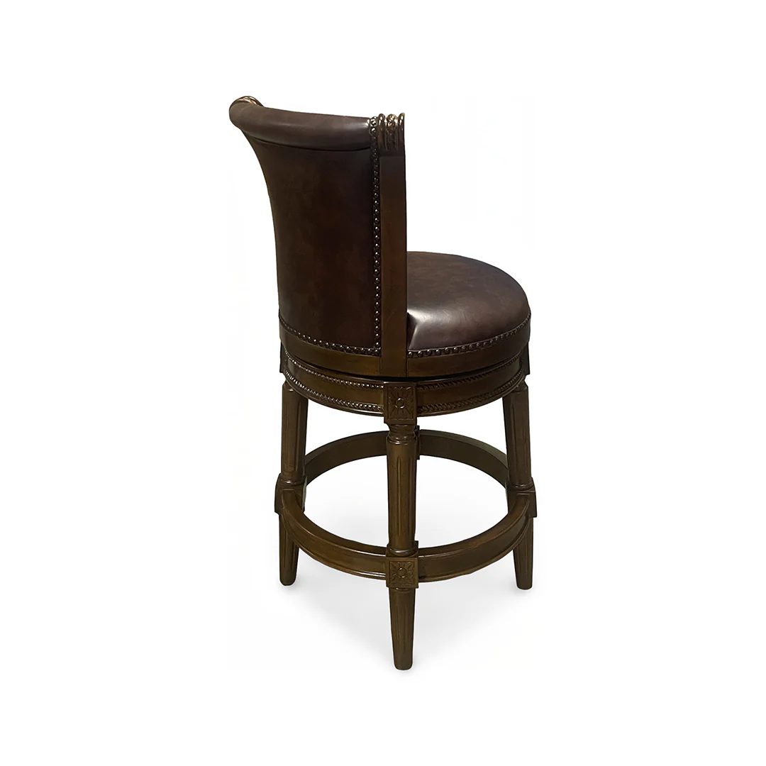 Henry Upholstered Swivel Stool - Brown - Image 5