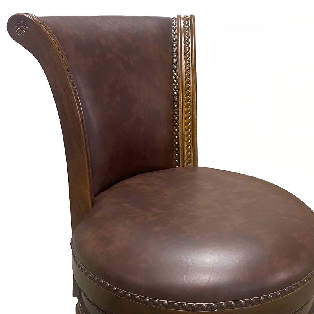 Henry Upholstered Swivel Stool - Brown - Image 7