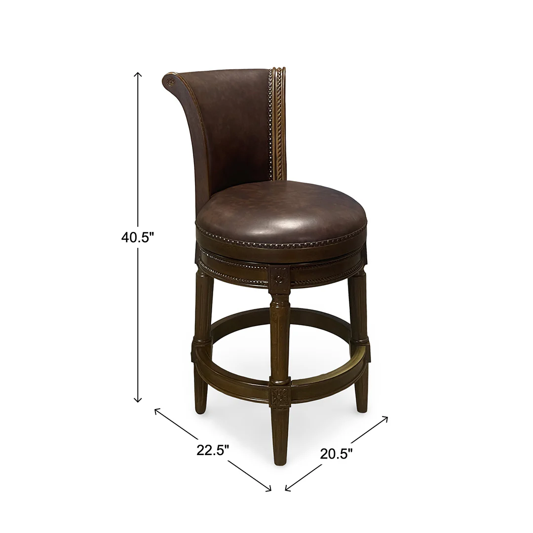 Henry Upholstered Swivel Stool - Brown - Image 9