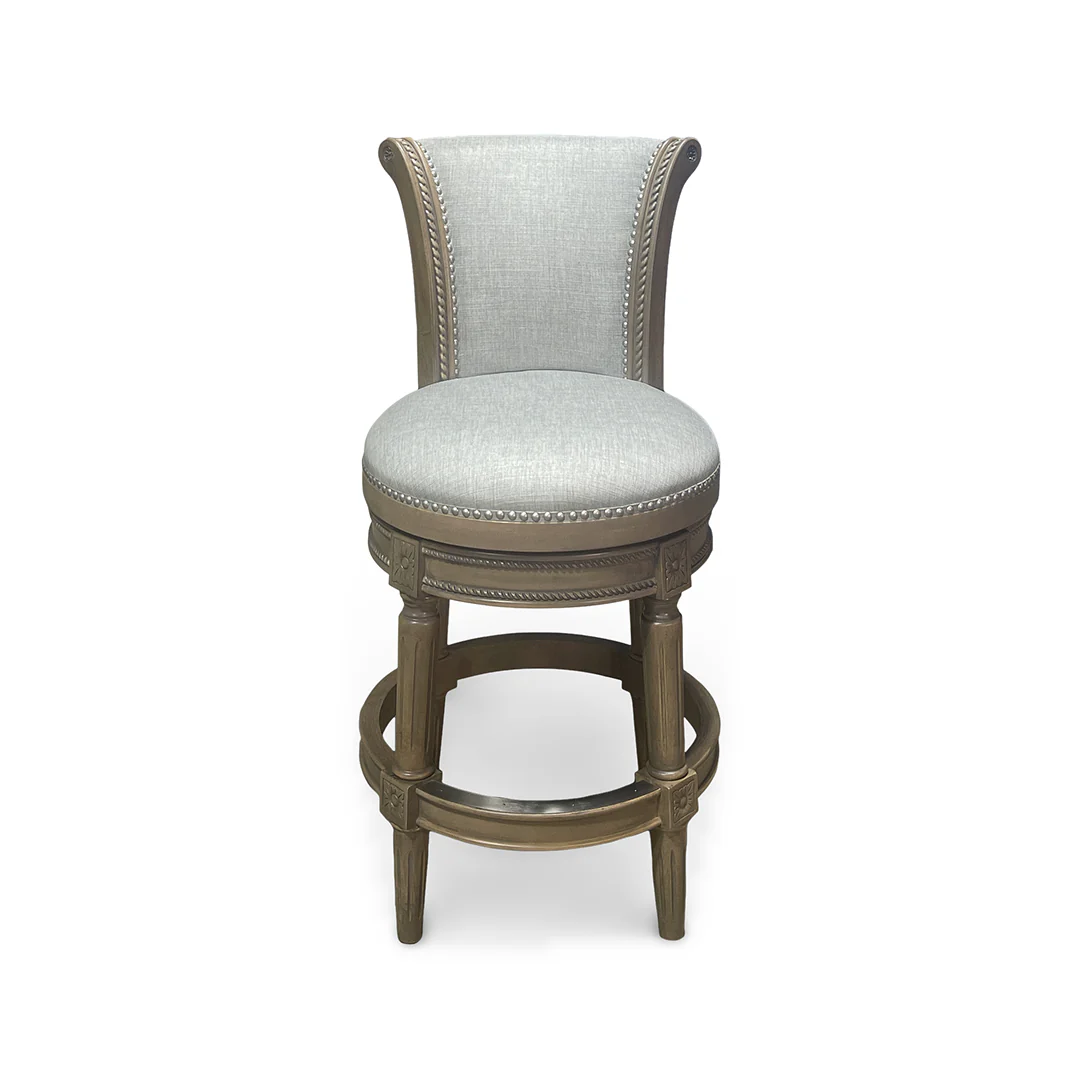 Henry Upholstered Swivel Stool - Gray - Image 3