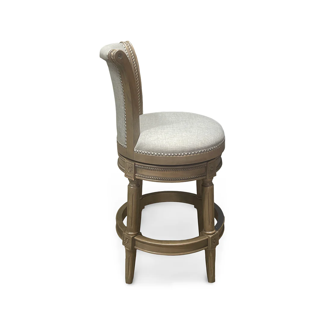 Henry Upholstered Swivel Stool - Gray - Image 4