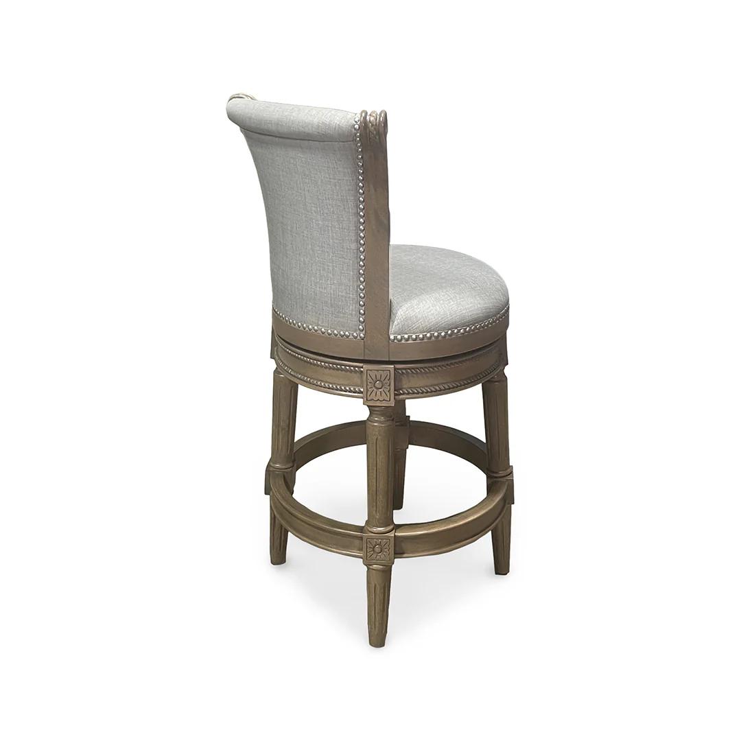 Henry Upholstered Swivel Stool - Gray - Image 5