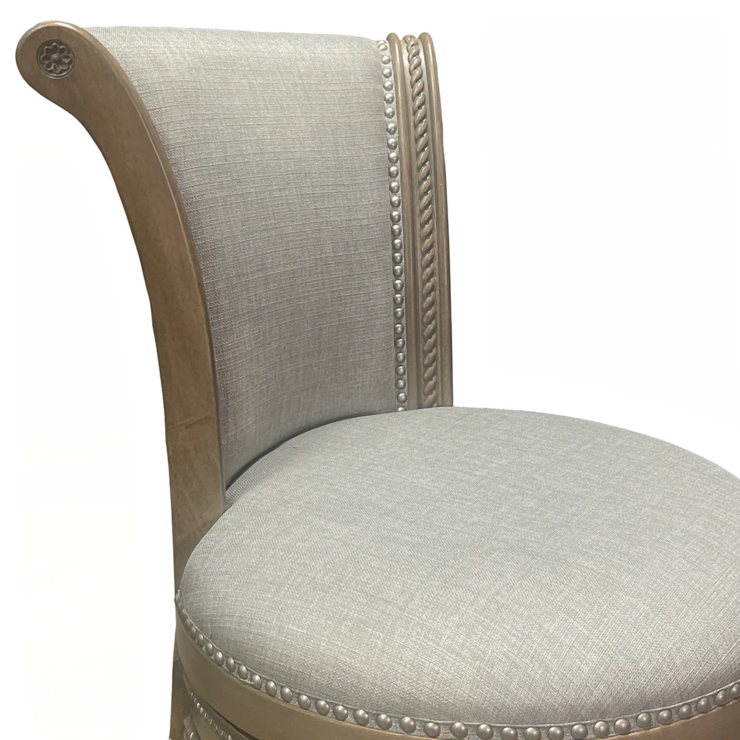 Henry Upholstered Swivel Stool - Gray - Image 7