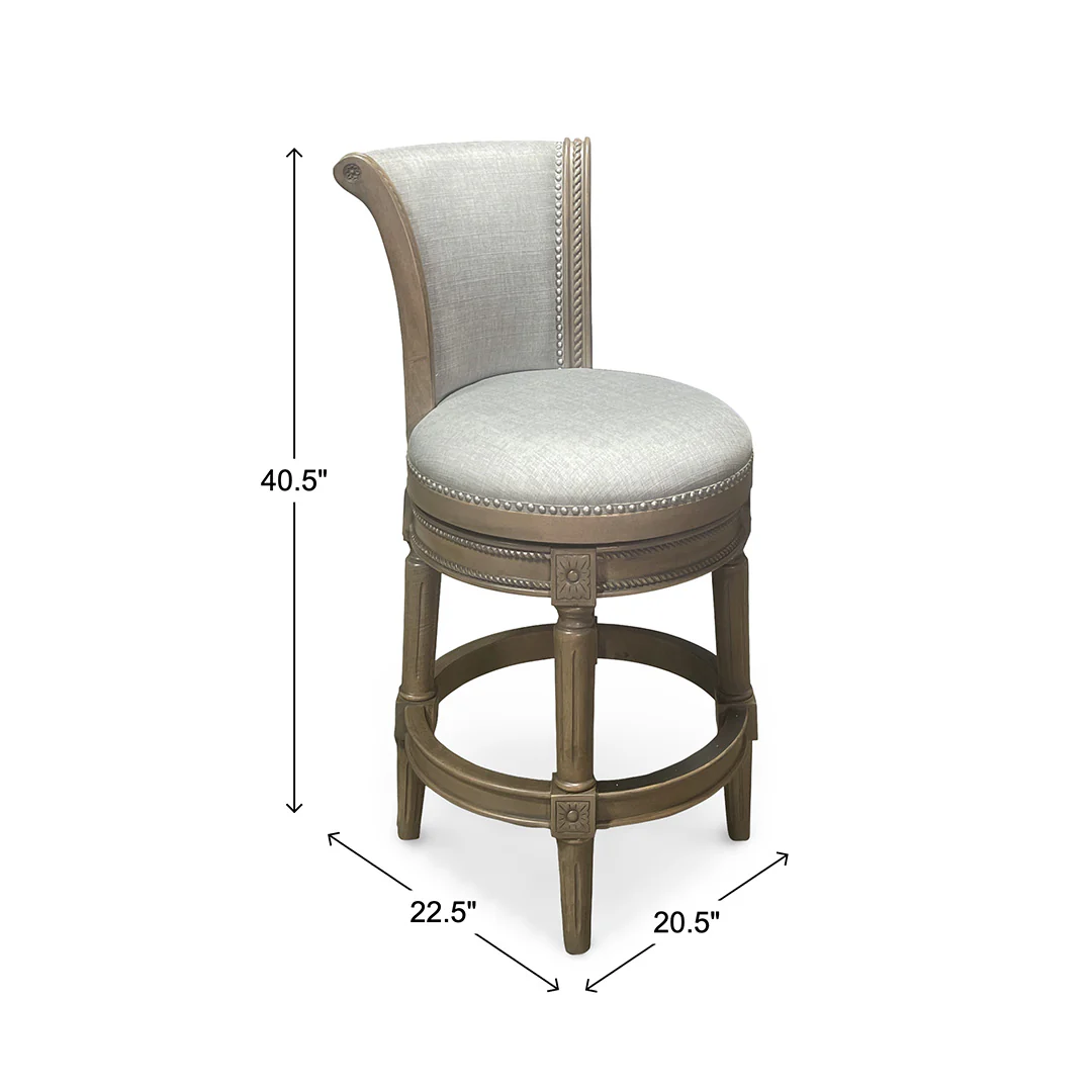Henry Upholstered Swivel Stool - Gray - Image 9