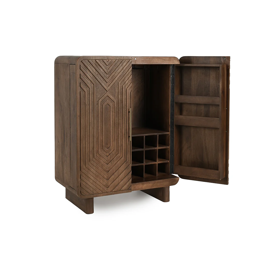 Holmes Mango Wood Artisan Bar Cabinet - Image 5