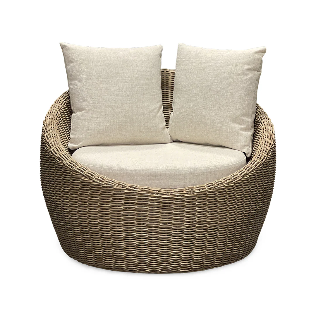 Huntington Outdoor Papasan Swivel Chair - Image 3