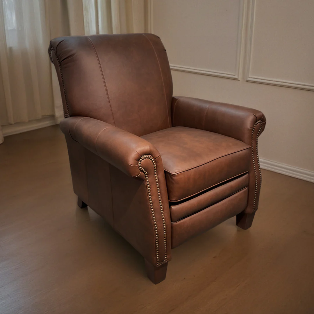 Judy Leather Press Back Recliner - Image 2