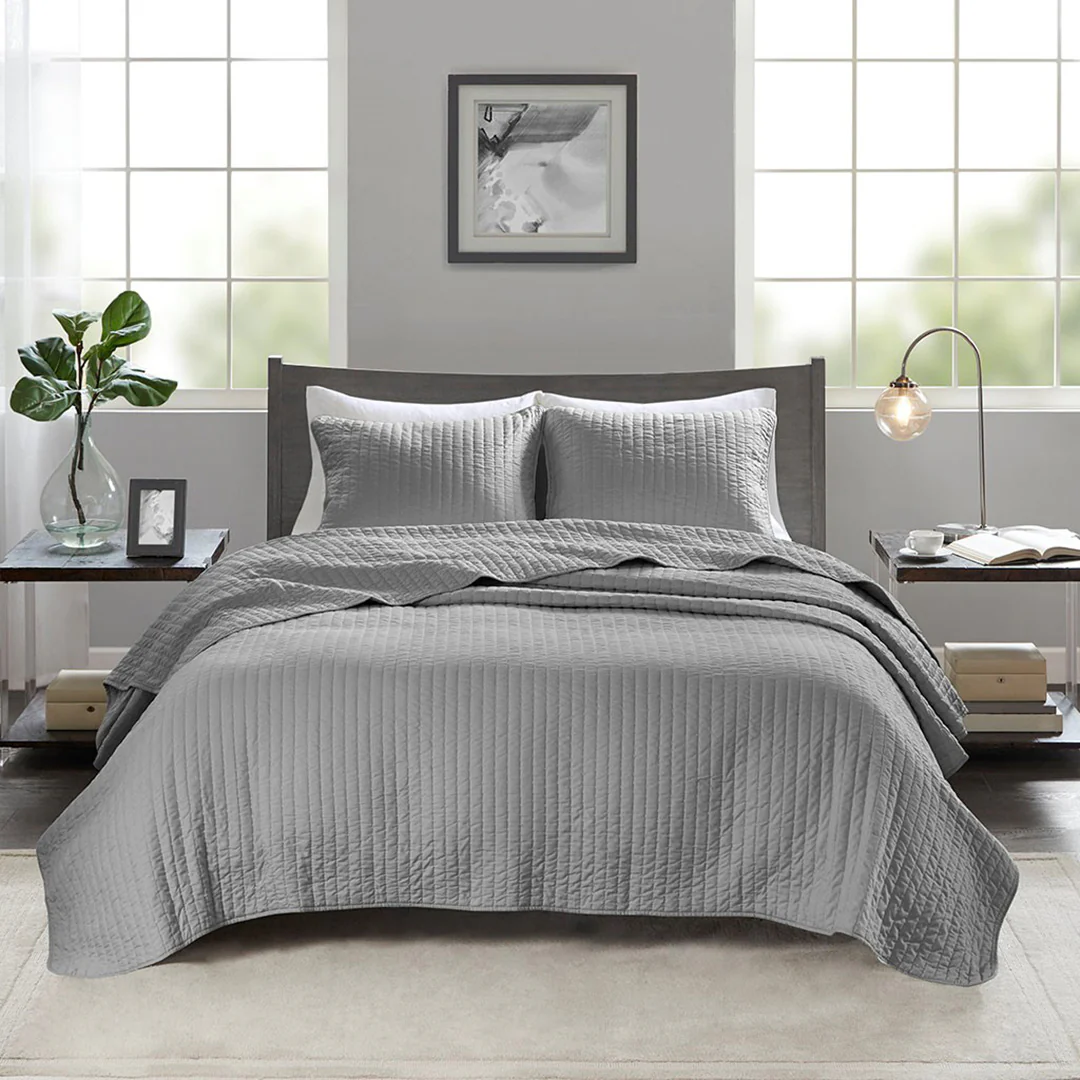 Keaton Gray Coverlet Set - Image 2