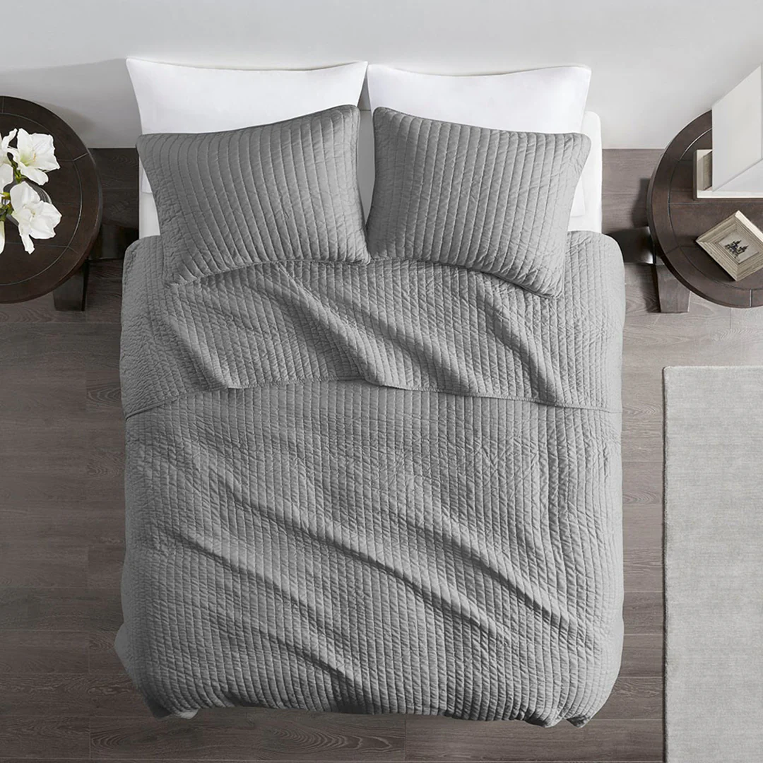 Keaton Gray Coverlet Set - Image 3