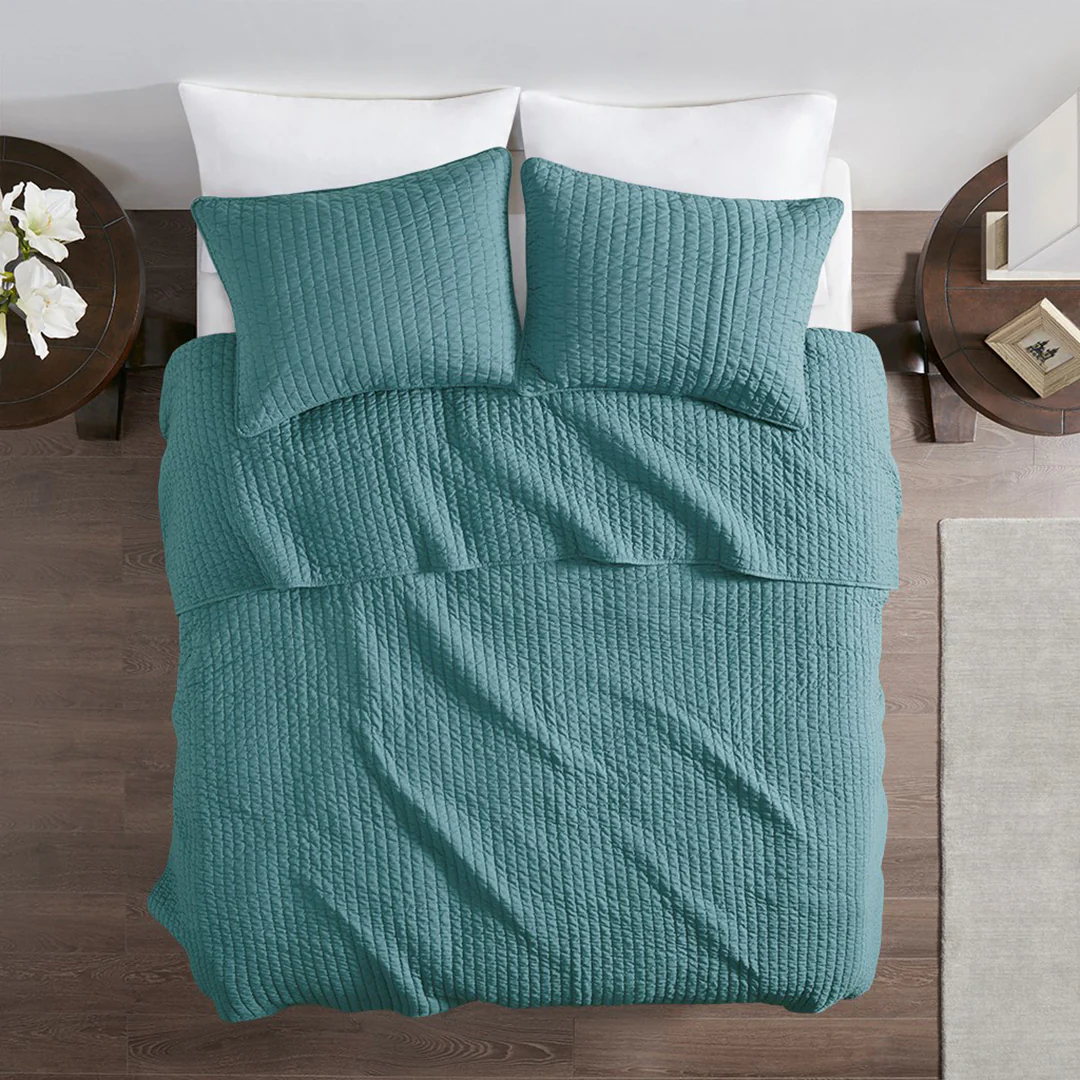Keaton Teal Coverlet Set - Image 3