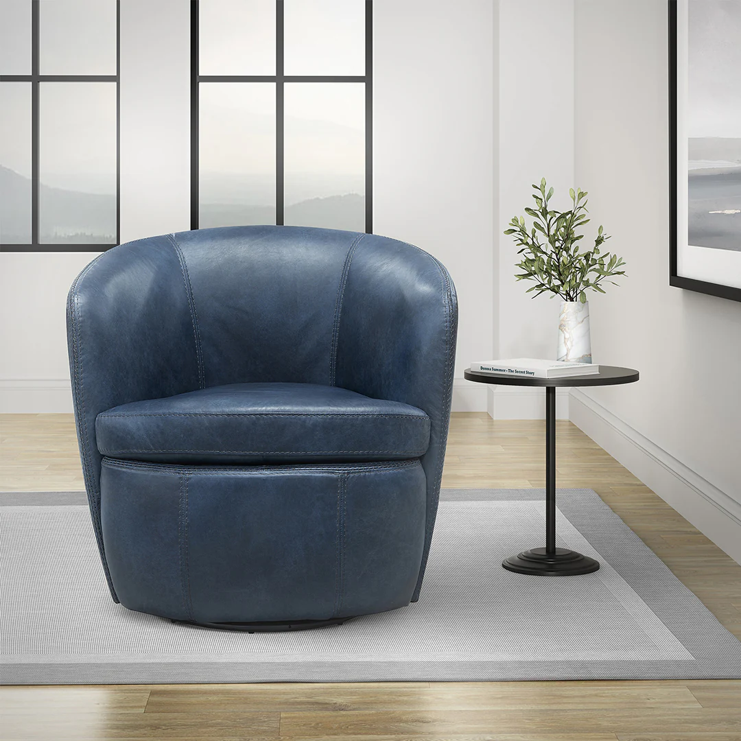SoHo Leather Swivel Chair - Image 11