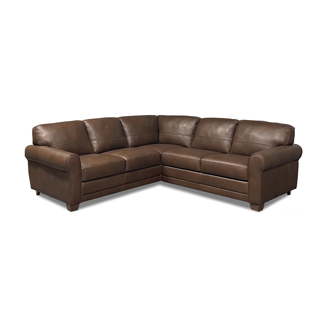 Livorno Leather Sectional I with Ottoman - Image 3