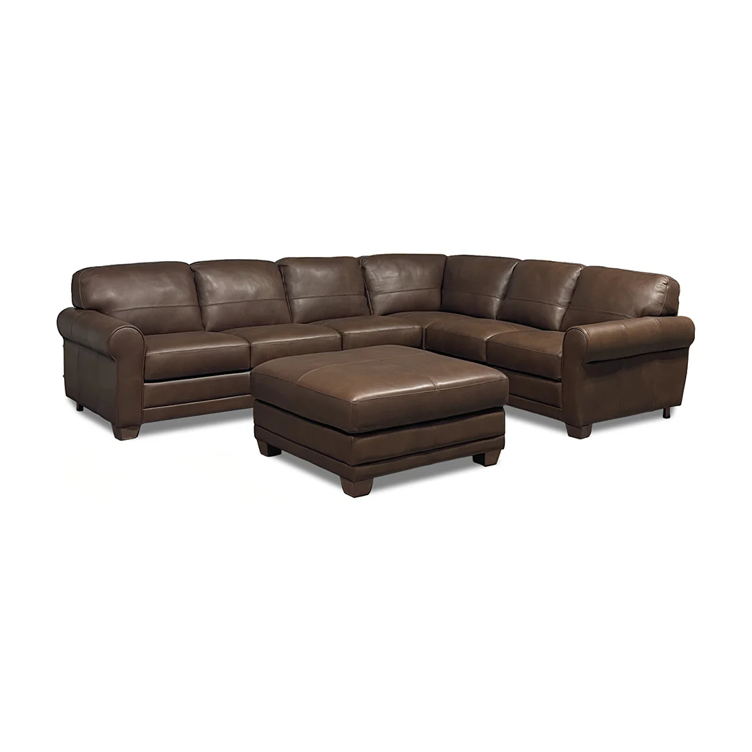 Livorno Leather Sectional II with Ottoman - Image 11