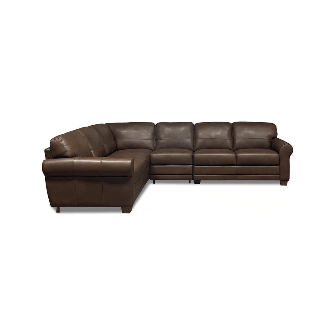 Livorno Leather Sectional II with Ottoman - Image 4