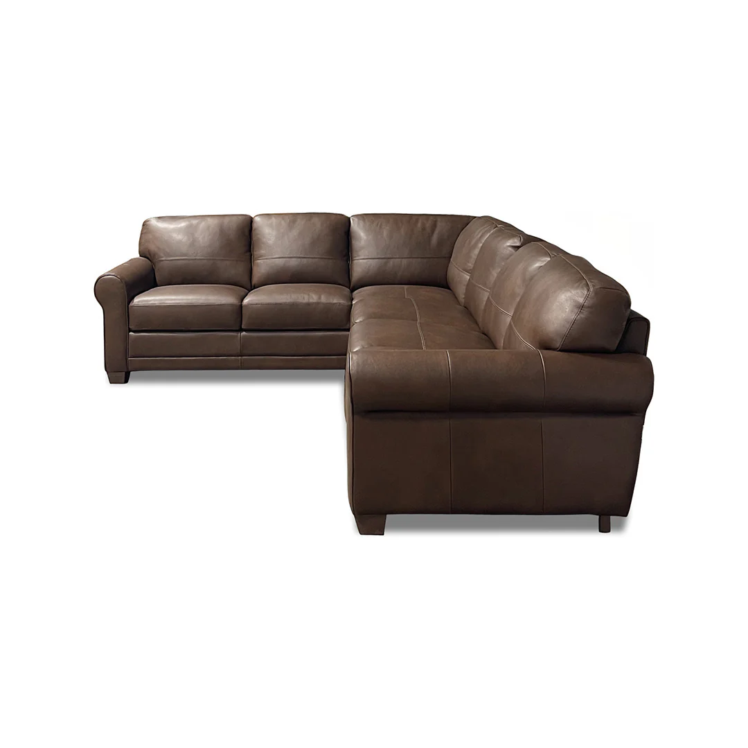 Livorno Leather Sectional II with Ottoman - Image 5