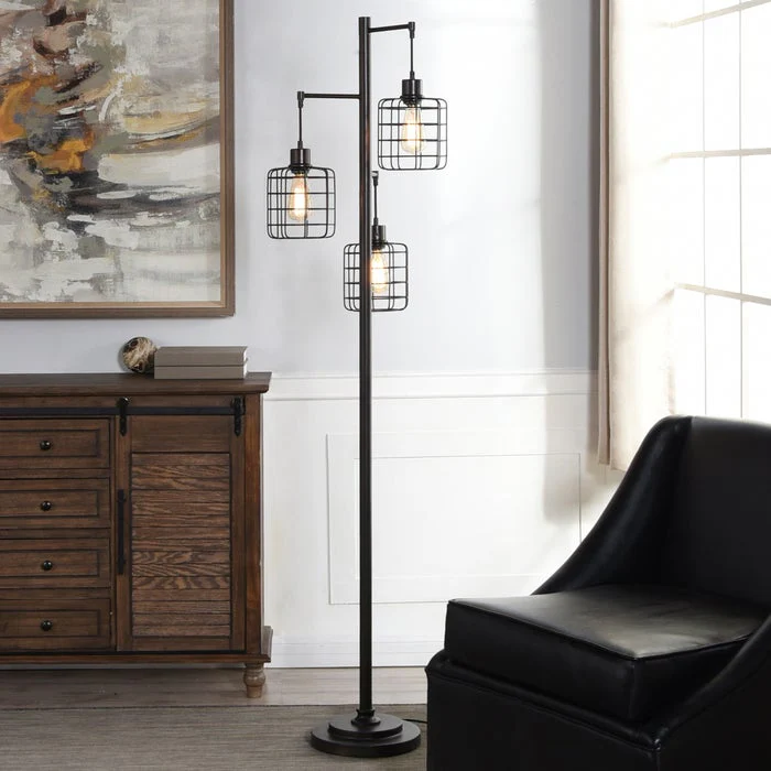 Madison Bronze Cage Chade Floor Lamp - Image 4