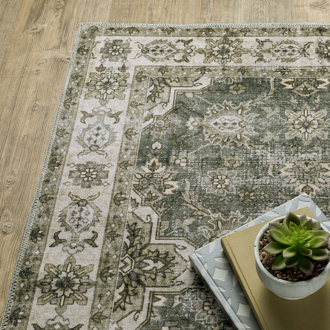 Malibu Olive Washable Rug - Image 8